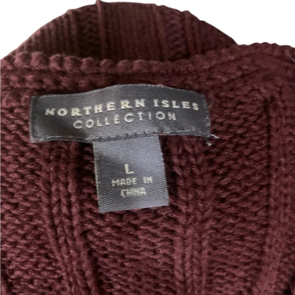 Northern Isles cotton blend button up sweater vest in autumnal colors size large - Picture 9 of 11